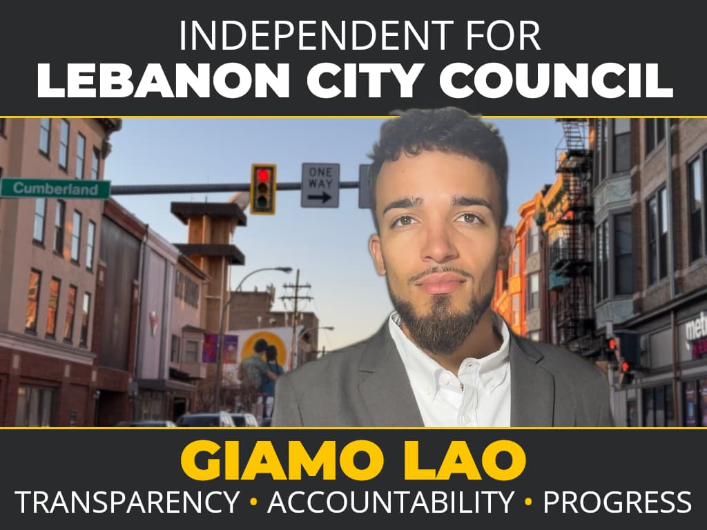 Giamo Lao campaigning on Lebanon city streets, advocating for transparency and accountability